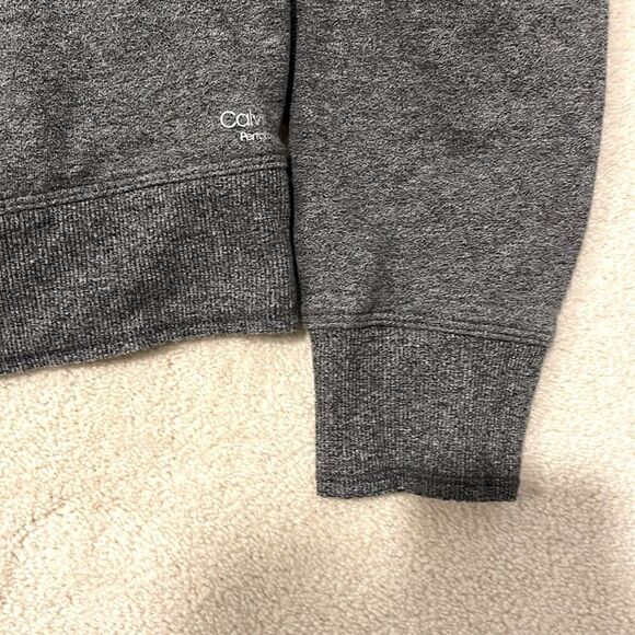 Calvin Klein Performance Cropped Sweatshirt Grey High Neck Womens M - Picture 4 of 6